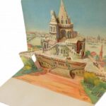 Budapest I. Halászbástya - modern kihajtható dimenziós képeslap. Képzőművészeti Alap / modern pop-up folding dimension postcard (21 x 10,5 cm) (fa)