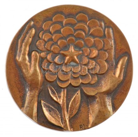 Rajki László (1939-) ~1970-1980. 'MSZMP pártmunkáért - Orosháza Városi Bizottsága' kétoldalas bronz plakett (97mm) T:1-