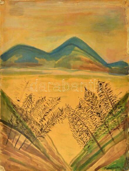 Mednyánszky jelzéssel: Táj. Akvarell, karton. Sérült. 44x33 cm