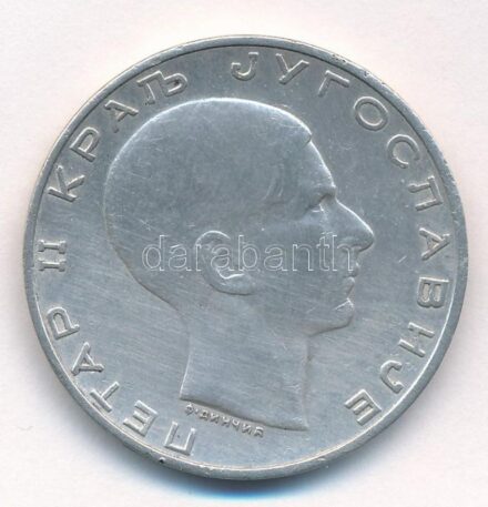 Jugoszlávia 1938. 50D Ag 'II. Péter' T:2 Yugoslavia 1938. 50 Dinara Ag 'Petar II' C:XF Krause KM#24