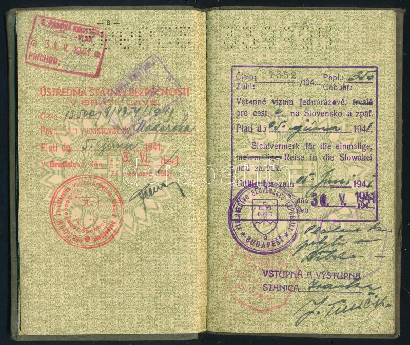 1941 Keményfedeles útlevél - Image 2