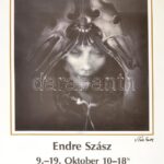 Szász Endre (1926-2003): Női arc Dorotheum kiállítási plakát autográf aláírással 60x90 cm