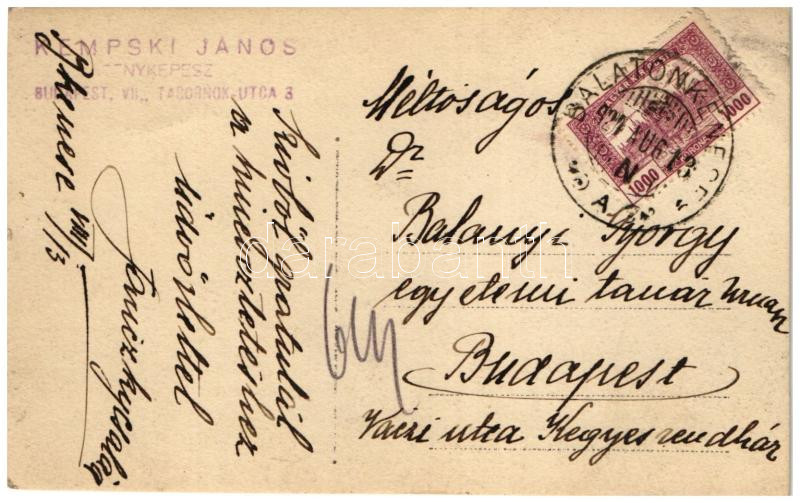 1924 Balatonkenese, sétány. Kempski János fényképész, photo - Image 2