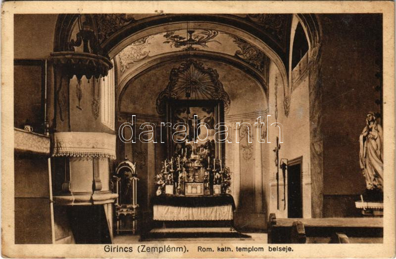 1942 Girincs, Római katolikus templom belseje (fl)