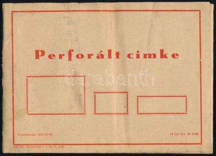 Iskolai perforált címkefüzet és vignetták