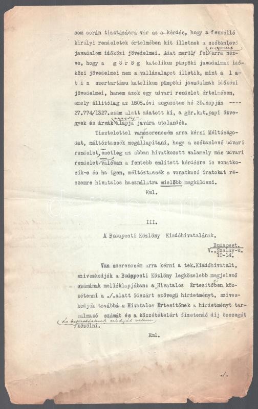 1937 A hajdúdorogi görög katolikus püspöki javadalom átvételéről szóló irat - Image 2