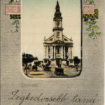 Kecskemét, Római katolikus templom. Galánthai Fekete Mihály kiadása, Art Nouveau, floral