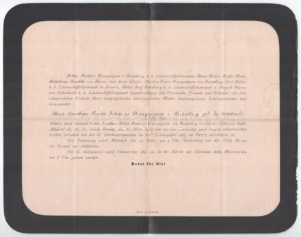 1887 Polai sorhajókapitány özvegyének gyászjelentése