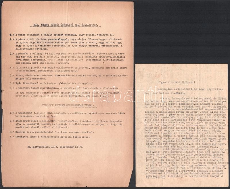 cca 1930-140 Légoltalommal, bombázással kapcsolatos 3 db irat - Image 2