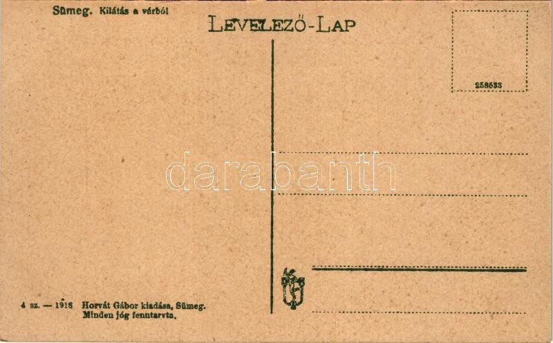 Sümeg, Kilátás a várból kisgyerekkel. Horvát Gábor kiadása - Image 2