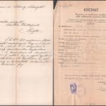 1896-1949 3 db judaika témájú irat (levél az izraelita nőegyletnek, anyakönyvi kivonat, stb.)