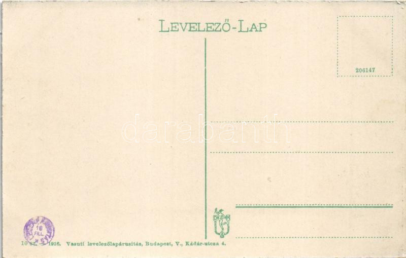 Sátoraljaújhely, Kossuth Lajos lakóhelye az emléktáblával, Bor, sör és pálinka mérés üzlete a 'Szőlő fürthöz'. Vasúti levelezőlapárusítás 10. 1916. - Image 2