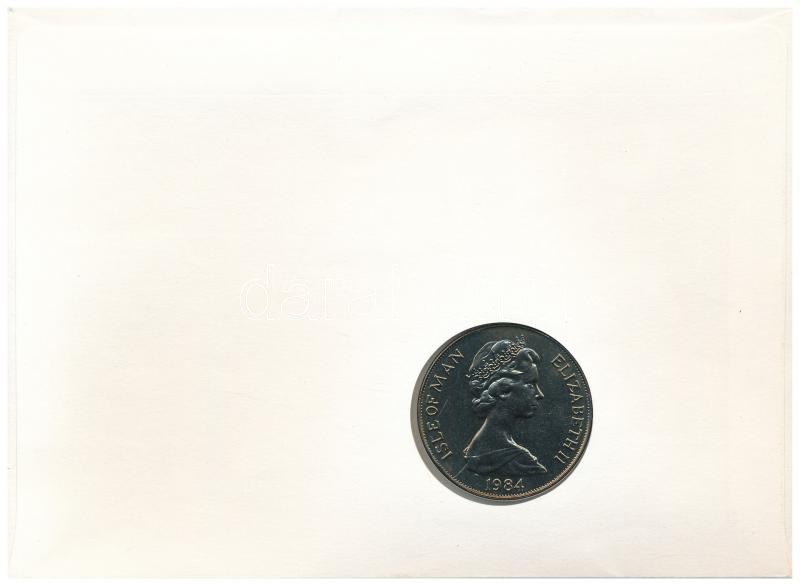 Man-sziget 1984. 1C Cu-Ni 'XXIII. Olimpia Los Angeles' bélyeges borítékban, bélyeggel és bélyegzéssel T:1 Isle of Man 1984. 1 Crown Cu-Ni 'Twenty-third Olympiad Los Angeles' in coin envelope with stamps and cancellations C:UNC Krause KM#118 - Image 2