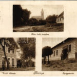 1927 Mernye, Római katolikus templom, gyógyszertár, vasútállomás, kerékpáros (EB)