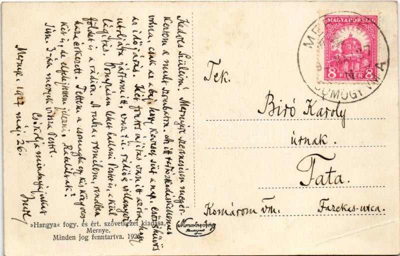 1927 Mernye, Római katolikus templom, gyógyszertár, vasútállomás, kerékpáros (EB) - Image 2