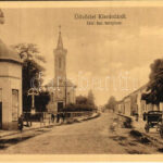 Kisvárda, Görögkatolikus templom, utca, lovaskocsik, kioszk. Berger I. és Társa kiadása