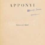 Kerekesházy József: Apponyi. Bp., Singer és Wolfner. Kiadói félvászon kötés, kopottas állapotban.