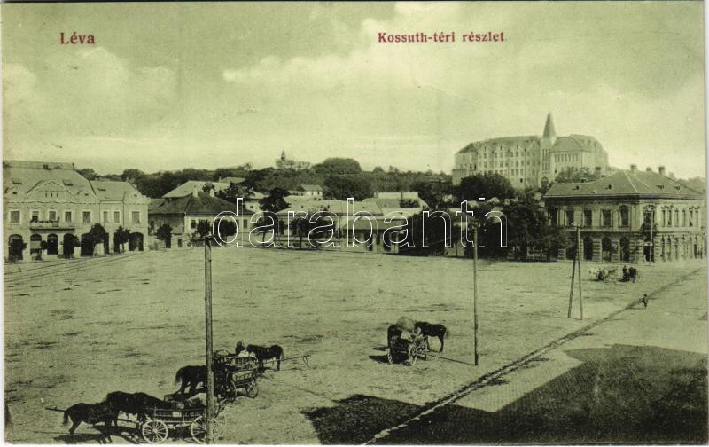 1914 Léva, Levice; Kossuth tér. Nyitrai és társa rt. kiadása / square
