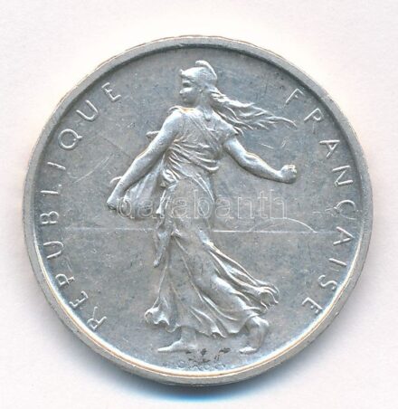 Franciaország 1968. 5Fr Ag T:1-,2 ph France 1968. 5 Francs Ag C:AU,XF edge error Krause KM#926
