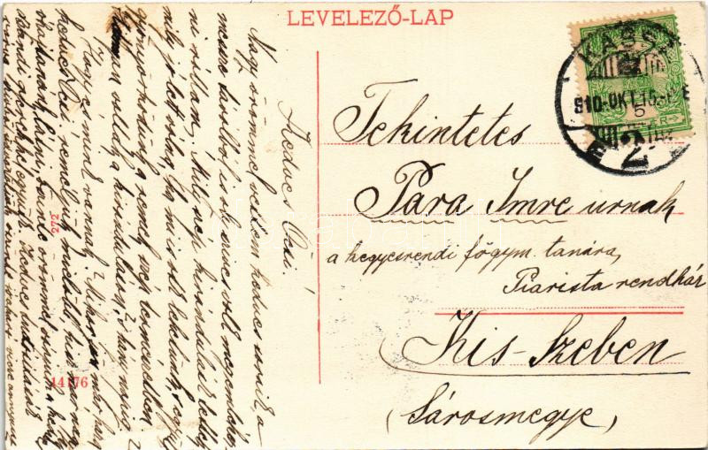 1910 Kassa, Kosice; Premontreiek temploma, útépítés, postás / church, road construction, postman - Image 2