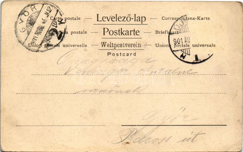 1901 Újvidék, Novi Sad; Duna utca, Törvényház / Donaugasse / street, court (EK) - Image 2