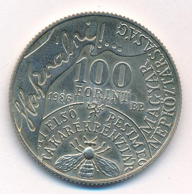 1986. 100Ft Cu-Ni-Zn 'Fáy András' T:1,1- Adamo EM112 - Image 2