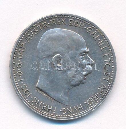 Ausztria 1914. 1K Ag 'Ferenc József' T:1- patina Austria 1914. 1 Corona Ag 'Franz Joseph' C:AU patina Krause KM# 2820