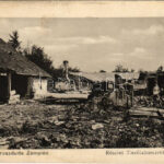 1920 Mezőlaborc, Medzilaborce; Az oroszdúlta Zemplén 10. 1914-15. Házak romjai. Danielisz Lajos vasúti étterem kiadása 3673. / WWI ruins after the Russian attack, houses ruins (fl)