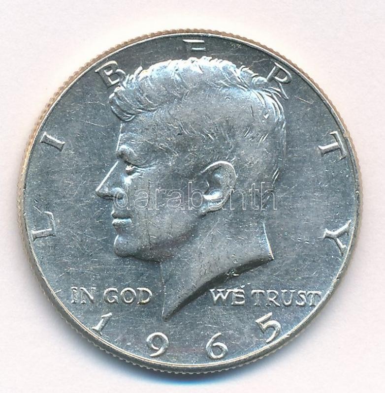 Amerikai Egyesült Államok 1965. 1/2$ Ag 'Kennedy' T:2 USA 1965. 1/2 Dollar Ag 'Kennedy' C:XF Krause KM#202a