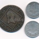 1807S 30kr Cu 'I. Ferenc' + 1927. 1P Ag (2x) T:2- Krause KM# 2149, Adamo P6