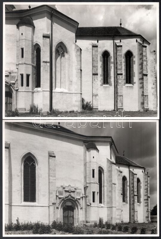 cca 1930 Szepsi, római katolikus templom részletei, 4 db fotó, hátoldalon feliratozva, 23,5×17,5 cm - Image 2