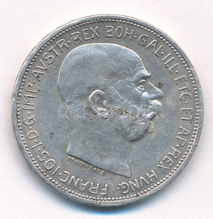 Ausztria 1913. 2K Ag 'Ferenc József' T:2 ph., fo., karc. Austria 1913. 2 Corona Ag 'Franz Joseph' C:XF edge error, spotted, scratch Krause KM#2821