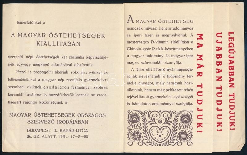 1934 A magyar őstehetségek kiállítási prospektusa, kihajtható, Bp., Athenaeum-ny. - Image 2