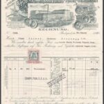 1927 Bp., Pester Müller und Bächer Dampfmühl fejléces számlája illetékbélyeggel, a gyár létképével