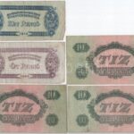 1944. 2P + 5P + 10P (3x) + 20P (3x) 'A Vöröshadsereg Parancsnoksága' T:III,III- - Image 2