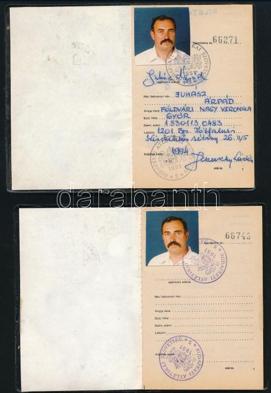 1951-1990 3 db fényképes játékvezetői-versenybírói igazolvány