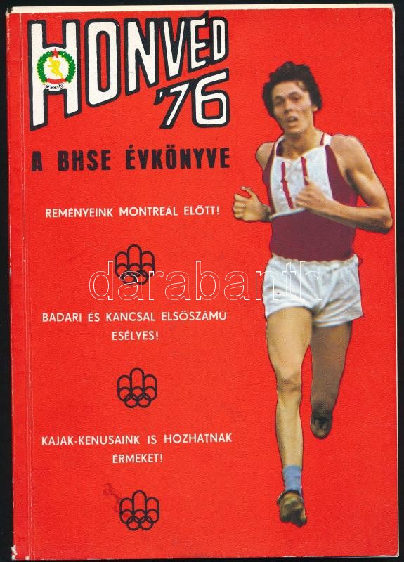 1976 Honvéd '76, a BHSE évkönyve, számos fekete-fehér fotóval, a lapok egy része kijár, 104 p.