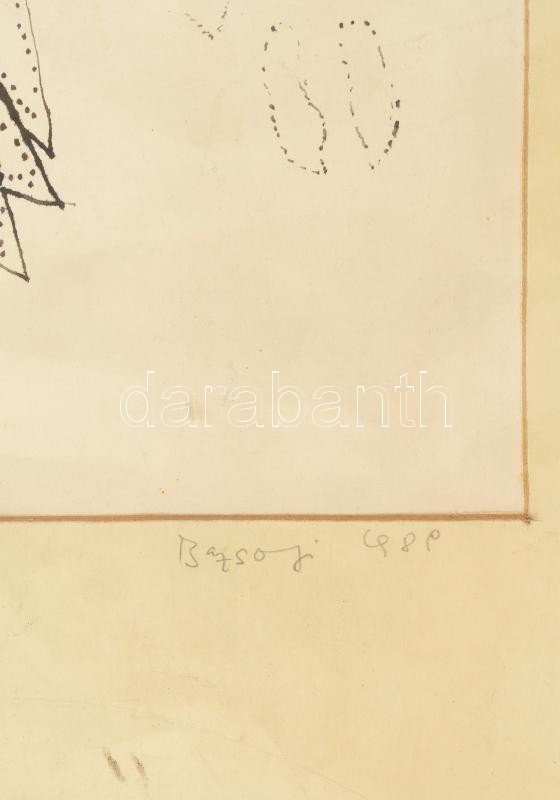 Bazsonyi Arany (1928-2011): Advent. Tus, papír, jelzett 30x42 cm - Image 2