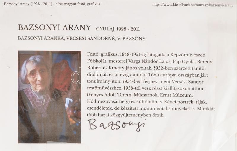 Bazsonyi Arany (1928-2011): Advent. Tus, papír, jelzett 30x42 cm - Image 3