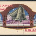 cca 1940 Bozó Gyula (1913-2004) grafikájával díszített, használatlan karácsonyi és újévi üdvözlőkártya, 6x12 cm