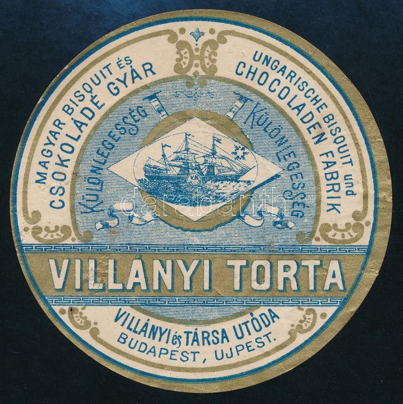 Villányi és Társa Utóda Magyar Bisquit és csokoládé Gyár - Villányi torta címke