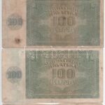 Horvátország 1941. 10K + 100K (3x) T:III,III- Croatia 1941. 10 Kuna + 100 Kuna (3x) C:F,VG Krause P#5, P#2 - Image 2