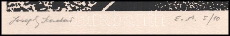 Joseph Kádár (1936-2019): Dualista kompozíció. Szitanyomat, papír, jelzett, művészpéldány E.A. 5/10 számozással. Hátoldalán a művész pecsétjével. 18,5x19 cm - Image 3