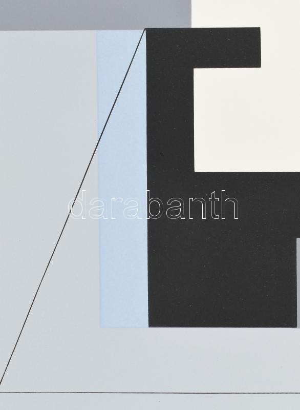 Konok Tamás (1930-2020): Geometrikus kompozíció, 1991. Szitanyomat, papír, jelzett. Számozott: X/II.. 28×28 cm - Image 2
