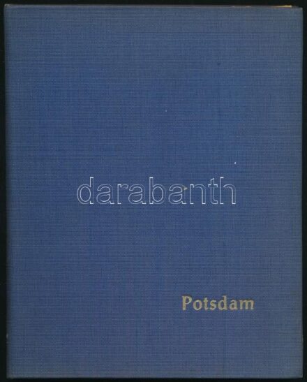 cca 1920 Potsdam 12 feliratozott fotó lapokon, egészvászon mappában