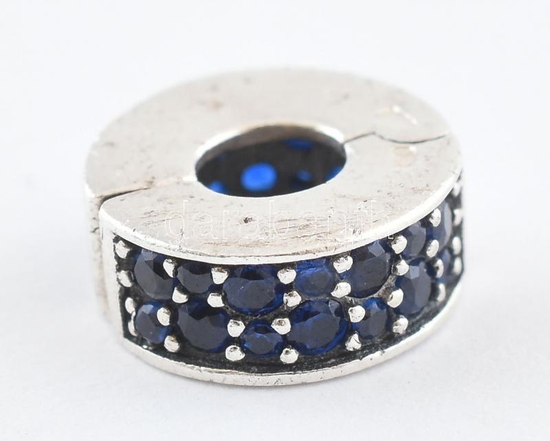 Ezüst(Ag) Pandora charm apró kövekkel, jelzett, karcolásokkal, d: 1 cm, bruttó: 1,7 g