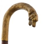 Kutyafejes réz fogójú sétapálca. 89 cm - Image 2