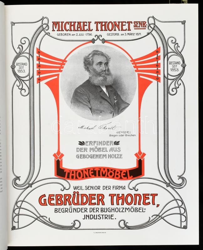1904 Wien, Gebrüder Thonet, Möbel aus gebogenem Holze, REPRINT kiadás, kartonált kötésben, jó állapotban, 113p - Image 2