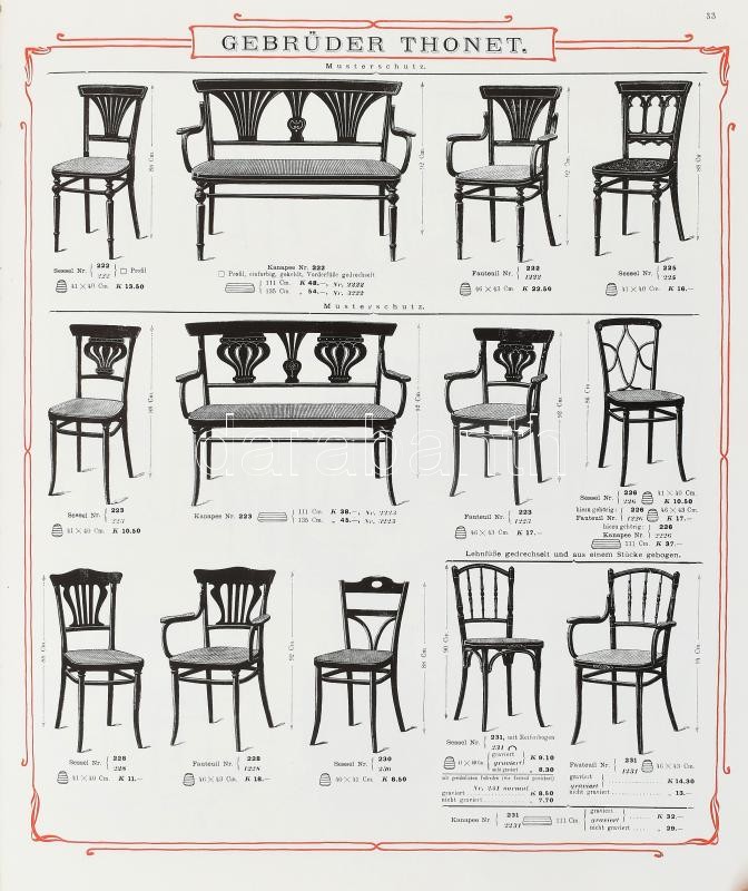 1904 Wien, Gebrüder Thonet, Möbel aus gebogenem Holze, REPRINT kiadás, kartonált kötésben, jó állapotban, 113p - Image 3