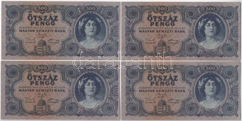 1945. 500P (9x) sorszámkövetők és közeli sorszámokkal T:I- Adamo P19 - Image 3
